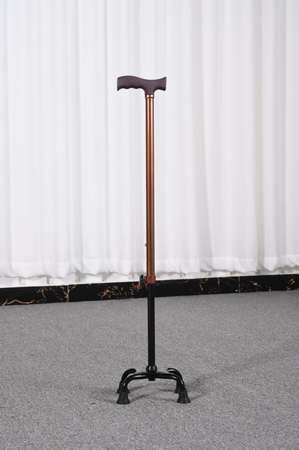 10-Level Adjustable Bronze 4-Leg Aluminum Alloy Walking Cane