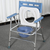 Foldable Height-Adjustable Stainless Steel Commode Chair