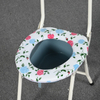 Fabric-Back Powder-Coated Iron Pipe Commode Chair