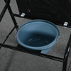 2-Wheel Powder-Coated Iron Pipe Commode Chair