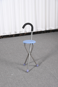 Foldable 3-Leg Stainless Steel Cane Stool