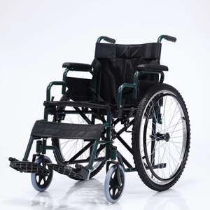 High Quality Foldable Manual Wheelchair with Dark Green Frame