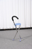 Foldable 3-Leg Stainless Steel Cane Stool