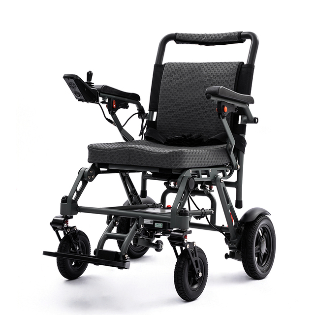 Lightweight Foldable Titanium-magnesium Alloy Material Electric Wheelchair with Lithium Battery 