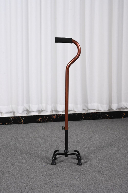 10-Level Adjustable Bronze 4-Leg Aluminum Alloy Walking Cane