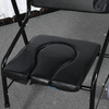 2-Wheel Powder-Coated Iron Pipe Commode Chair