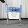 Foldable Height-Adjustable Stainless Steel Commode Chair