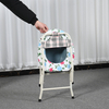 Fabric-Back Powder-Coated Iron Pipe Commode Chair