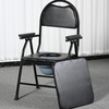 Arc-Back Powder-Coated Iron Pipe Commode Chair 