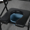 2-Wheel Powder-Coated Iron Pipe Commode Chair