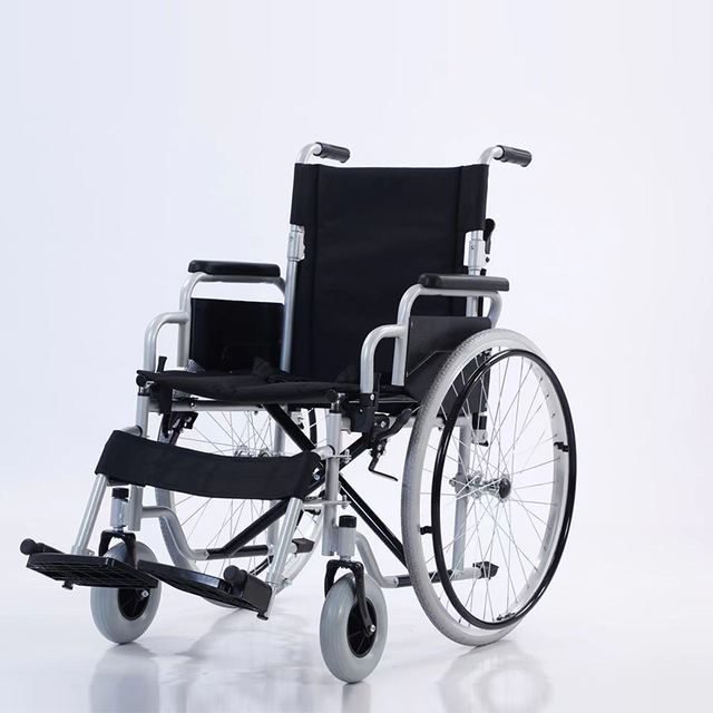 High quality Foldable Manual Wheelchair with Flip-Up PU Armrests & Flame-Retardant Oxford Upholstery