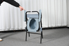 Powder-Coated Iron Pipe Commode Chair with Plastic Back & Armrests