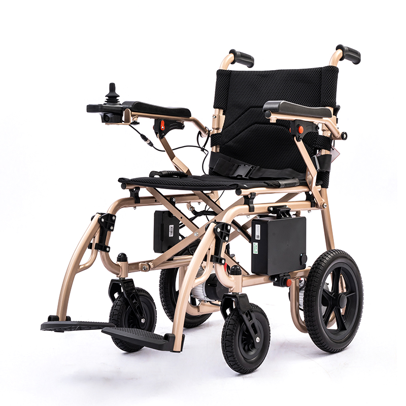 Lightweight Foldable Aluminum Alloy Material Electric Wheelchair with Lithium Battery 
