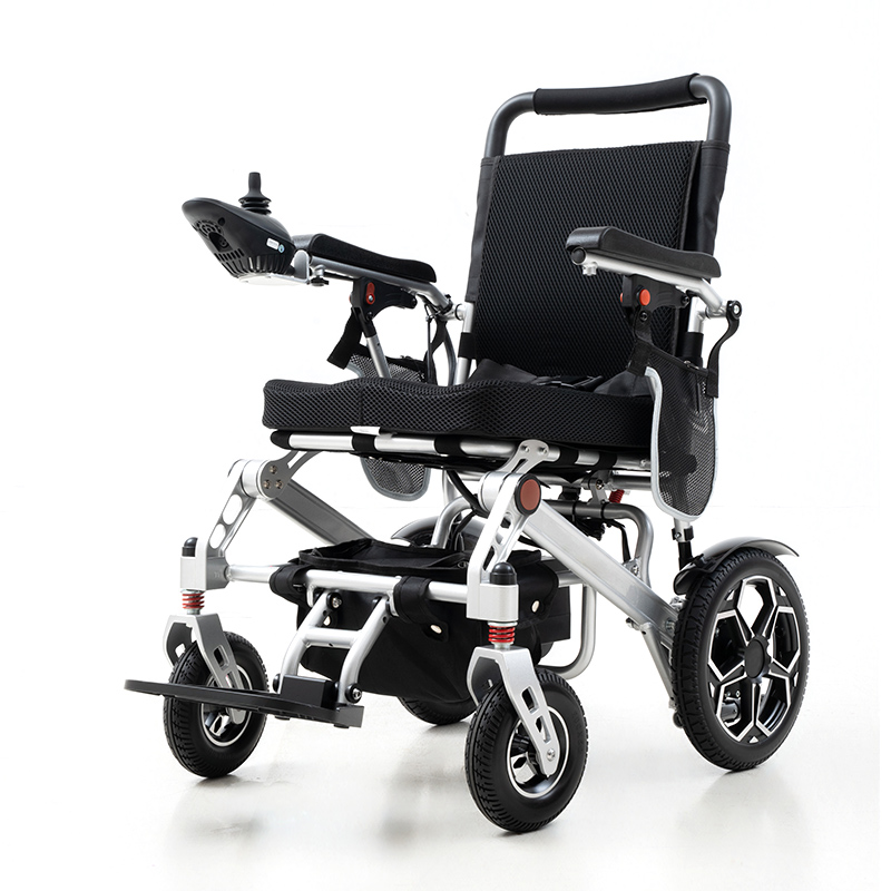 Lightweight Foldable Aluminum Alloy Material Electric Wheelchair with Lithium Battery 