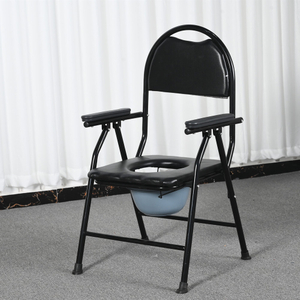 Arc-Back Powder-Coated Iron Pipe Commode Chair 