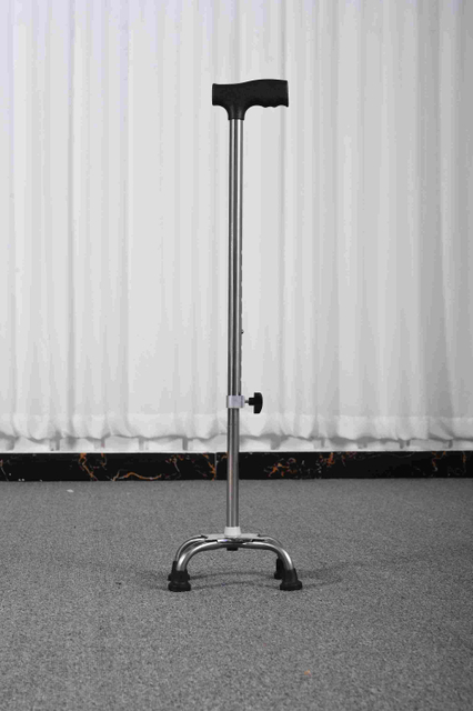 10-Level Adjustable 4-Leg Stainless Steel Walking Cane