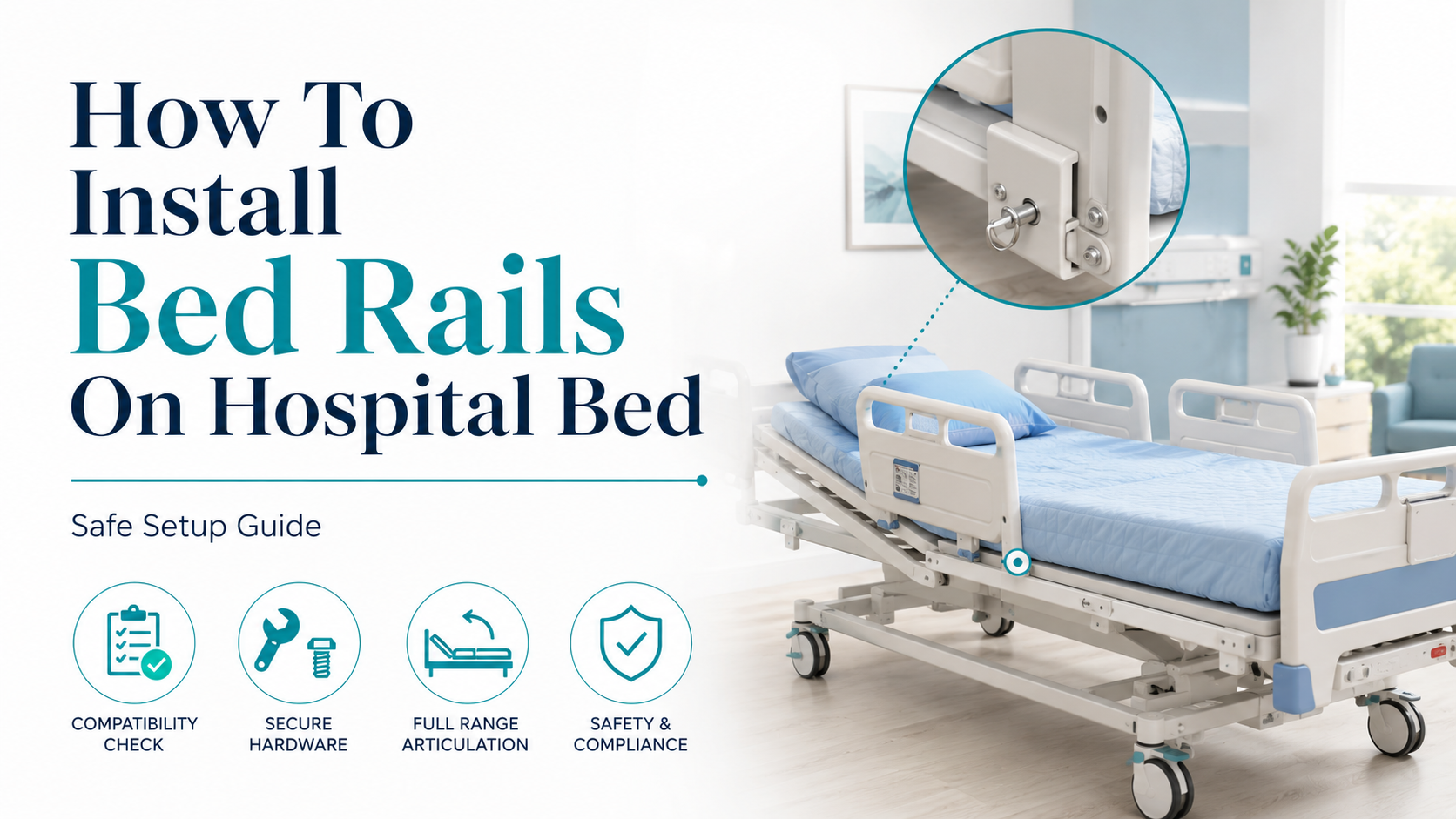 C&oacute;mo instalar barandillas en una cama de hospital